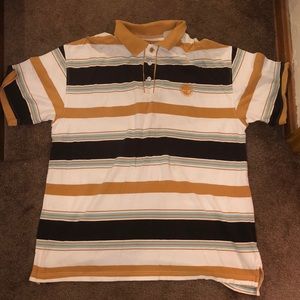 Timberland white and tan/black polo